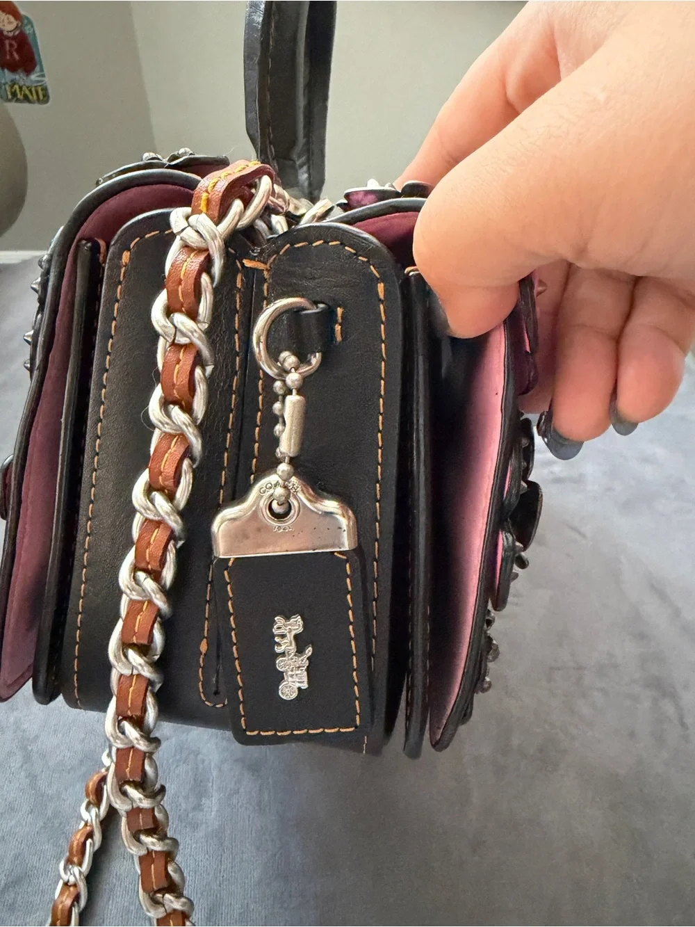 STUNNING & ULTRA-RARE Coach 1941 Tea Rose Double Dinky Satchel